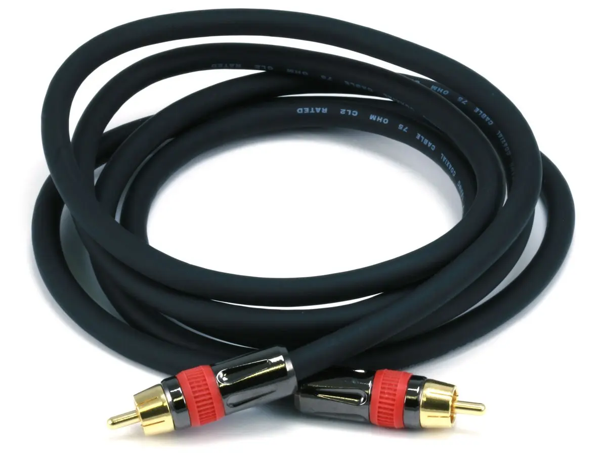 Monoprice 6ft RG6/U 75 ohm CL2/In-Wall Rated Digital Coaxial S/PDIF RCA Audio Cable | Shielded, Fire-Safe, 97% Copper - main product image