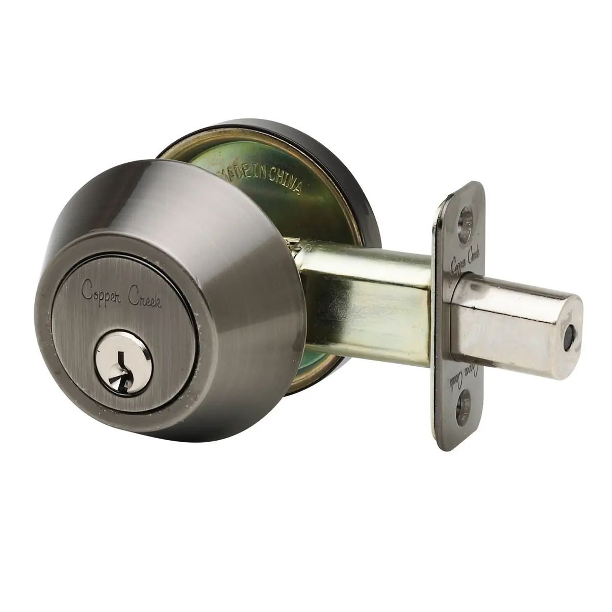 Copper Creek DB2410AN Single Cylinder Deadbolt 1 Count | Antique Nickel Security - main product image