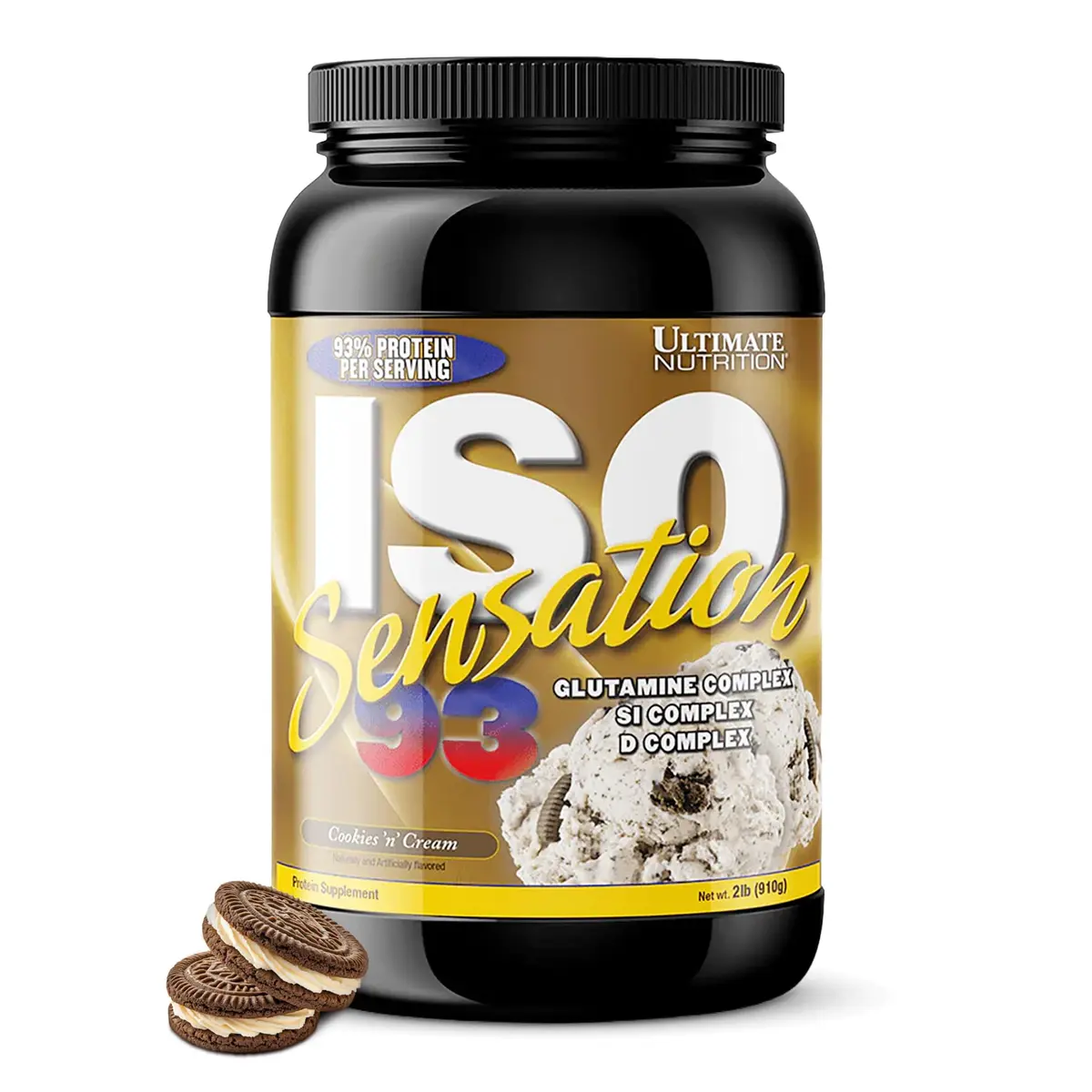 Ultimate Nutrition ISO Sensation 93 Whey Isolate Cookies 'n' Cream 2 lb | Supports Lean Muscle & Recovery - main product image