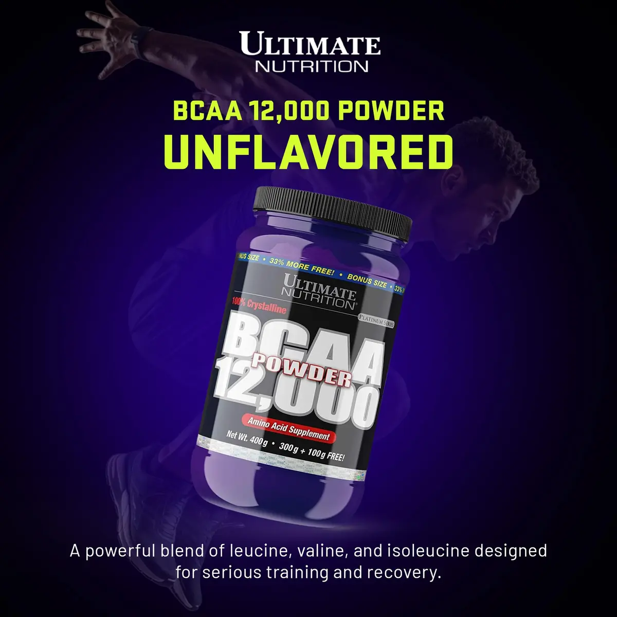Ultimate Nutrition BCAA Powder 12000 Unflavored | 6g Amino Acids for Muscle Recovery & Endurance - view 2
