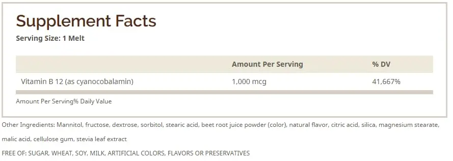 Windmill B-12 1000 Mcg Sublingual Vitamin B12 Tablets 100 | Supports Energy & Tissue Growth - view 4
