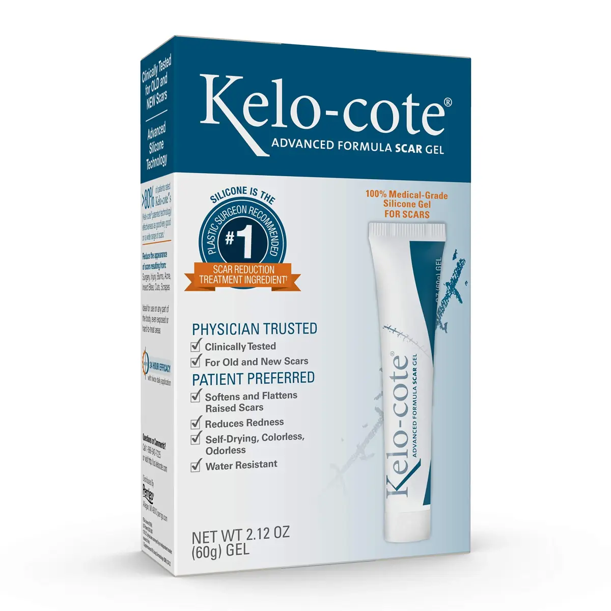 KELO-COTE Advanced Skincare Formula Scar Gel 60g (2.12 oz) | Clinically Tested Silicone Scar Treatment - main product image