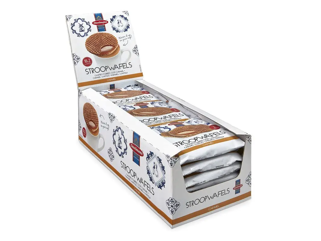 Daelmans Caramel Wafers 49.5 oz | Dutch Jumbo Cookies with Cream Butter & Caramel - view 2