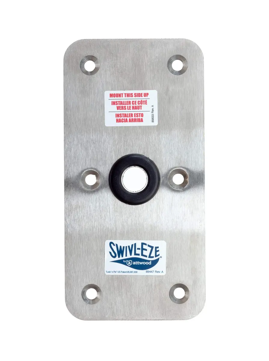 Attwood Lock'n-Pin 3/4" Boat Seat Post Base Stainless Steel Plated 4" x 8" | Secure Marine Seating Foundation - view 3
