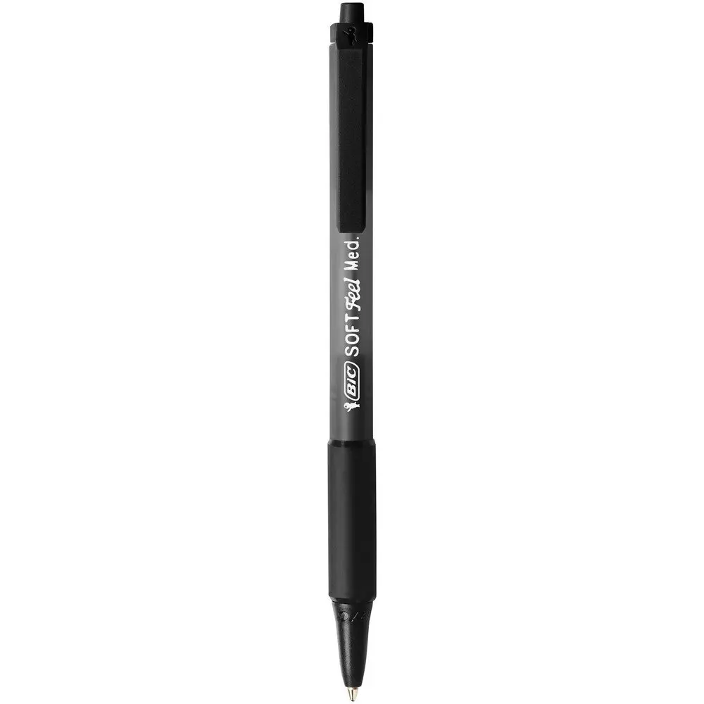 BIC Soft Feel Ballpoint Pens - Black - Pack of 3 | Smooth, Comfortable Writing (70-120 chars) - view 2
