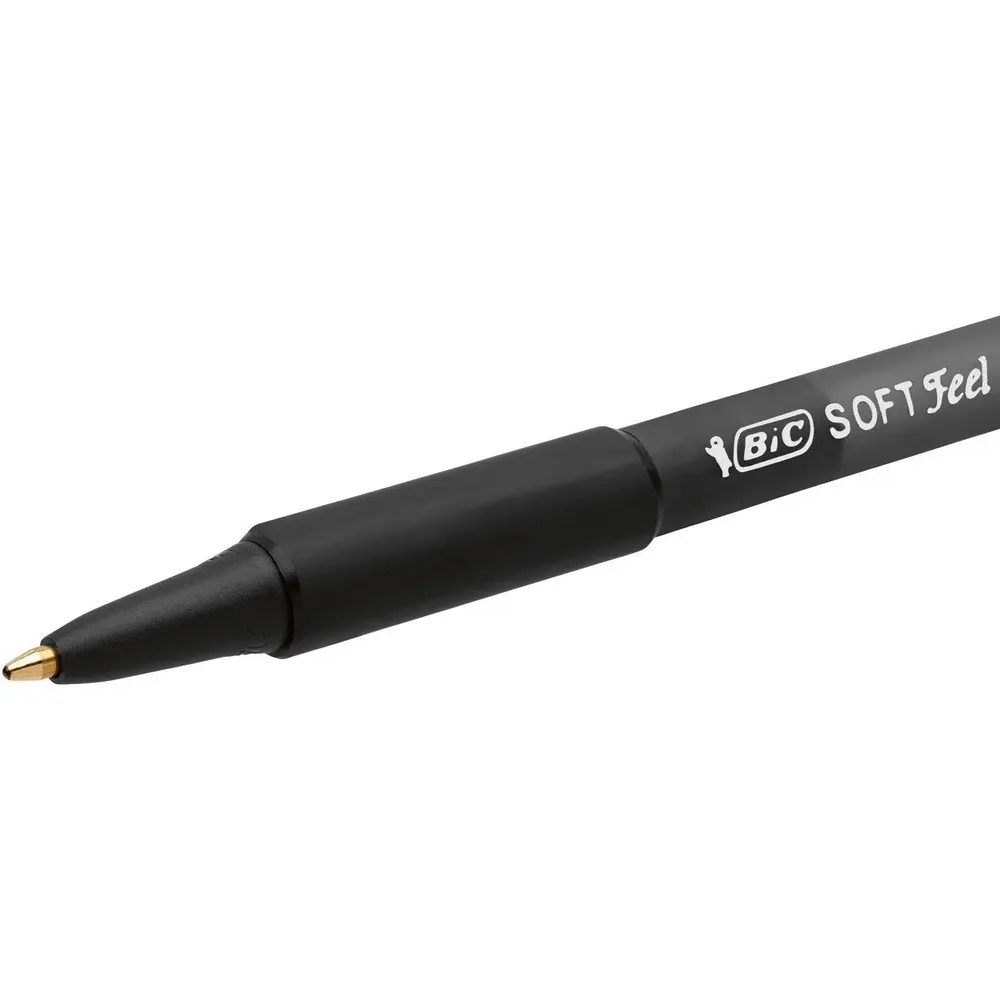 BIC Soft Feel Ballpoint Pens - Black - Pack of 3 | Smooth, Comfortable Writing (70-120 chars) - view 3