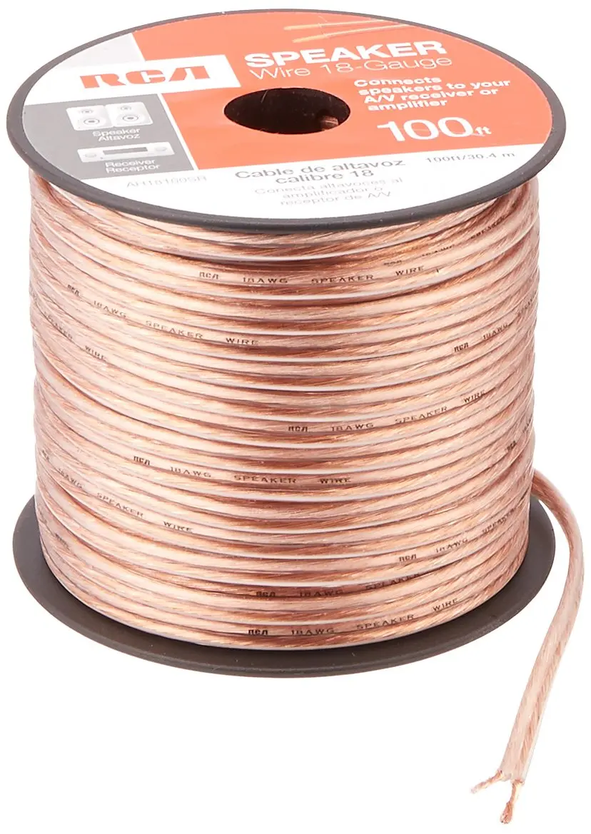 RCA 18-Gauge Speaker Wire 100 Feet Copper-colored | 18 gauge, 100 ft spool for audio setup - view 2