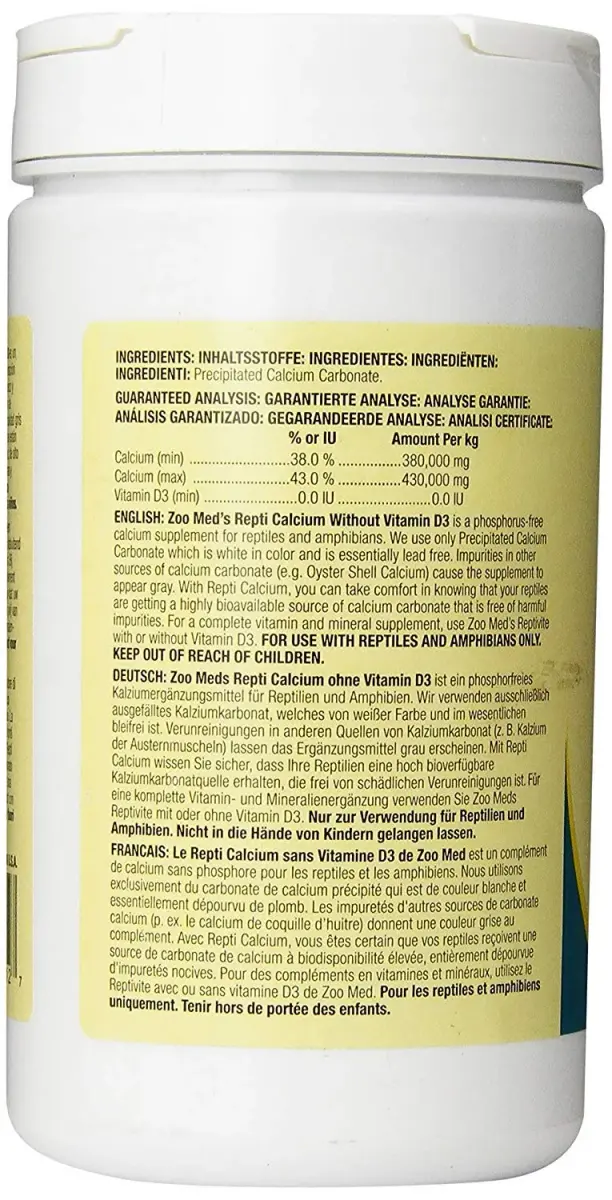 Zoo Med Reptile Calcium without Vitamin D3, 340.2 g (12 oz) | Phosphorus-Free Supplement - view 2