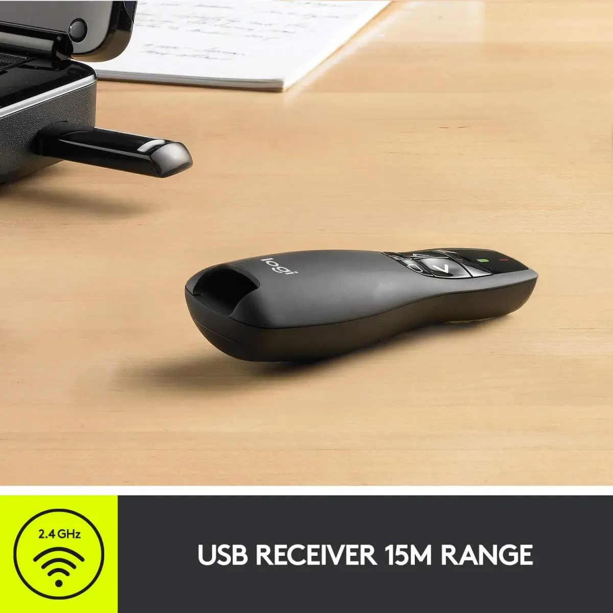 Logitech Wireless Presenter R400 with Red Laser Pointer | 50ft Range, USB Receiver - view 5