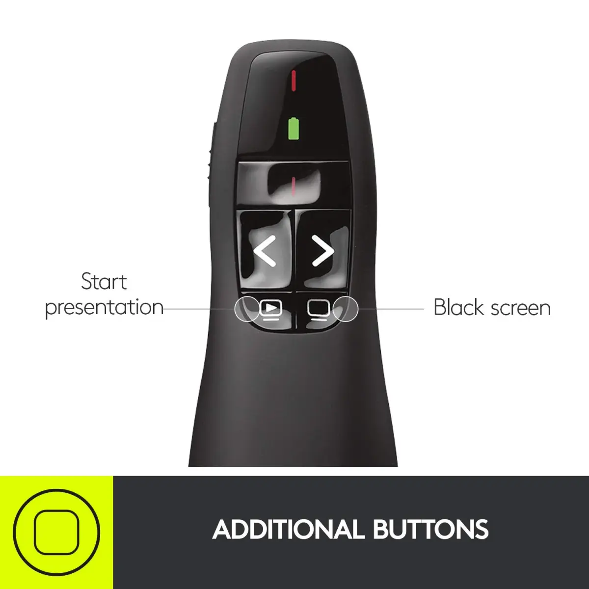 Logitech Wireless Presenter R400 with Red Laser Pointer | 50ft Range, USB Receiver - view 6