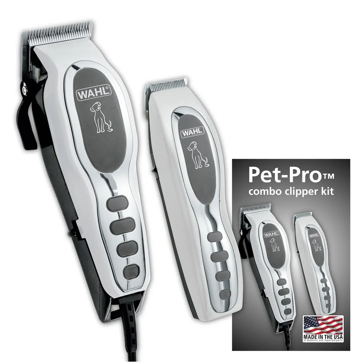 Wahl Pet-Pro Corded Clipper & Battery Trimmer for Dogs | High Carbon Steel Blades, Quiet & Stress-Free Grooming - main product image