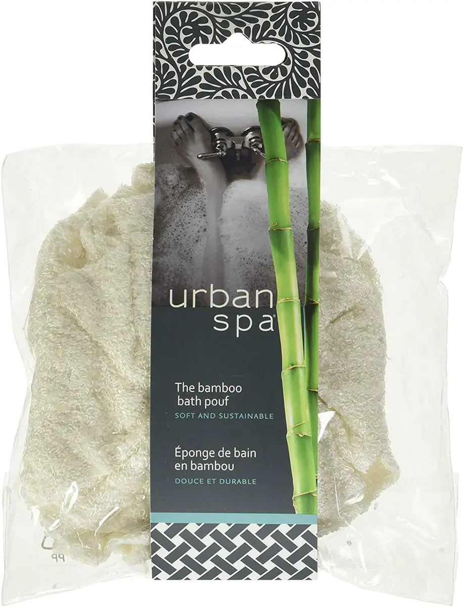 Urban Spa Natural Bamboo Bath and Shower Pouf | Gentle, Sustainable, Machine-Washable (70-120 chars) - view 4