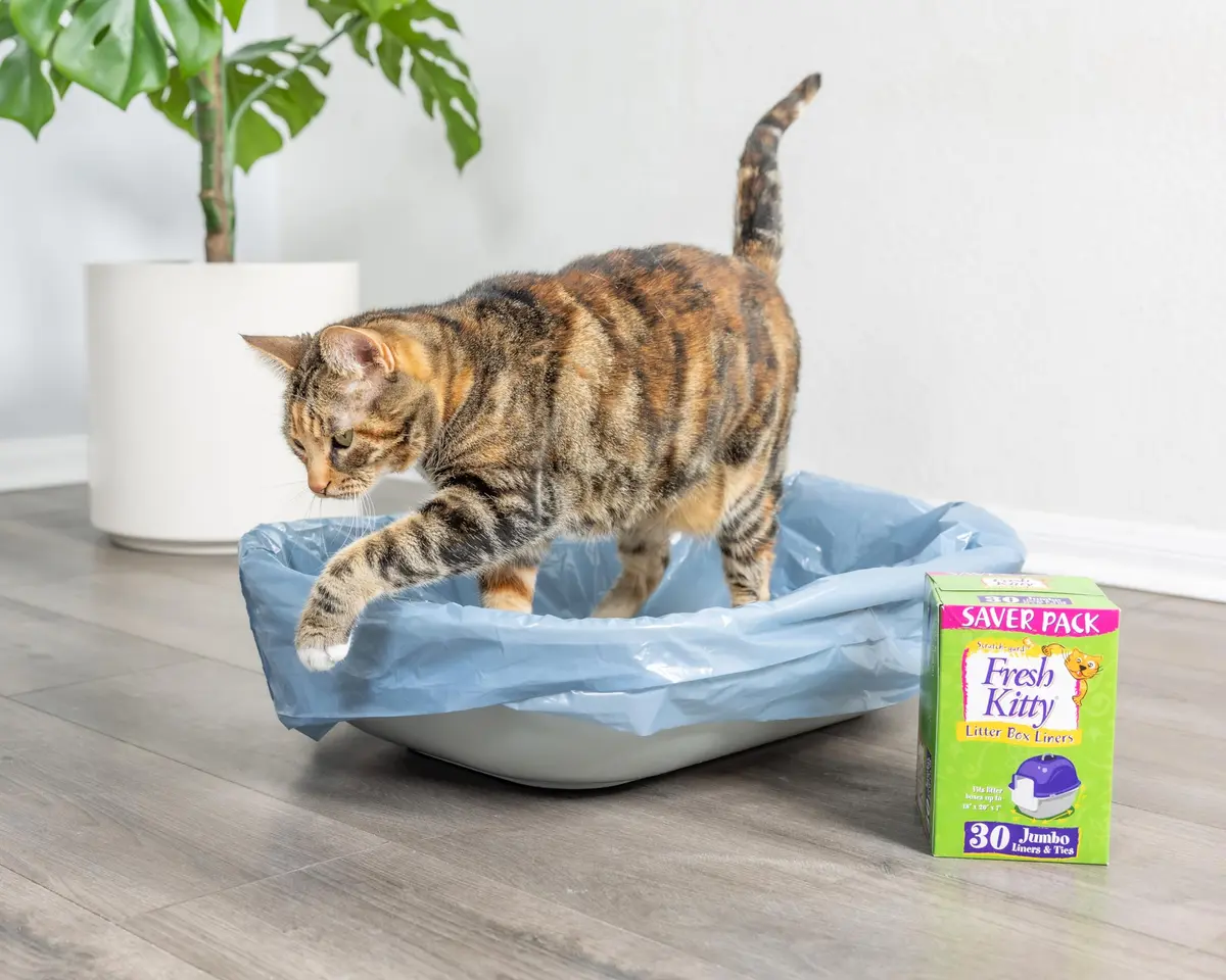 Fresh Kitty 30 Count Jumbo Litter Box Liners | Super Thick, Durable, Easy Clean, Scented with Ties (en_US) - view 7