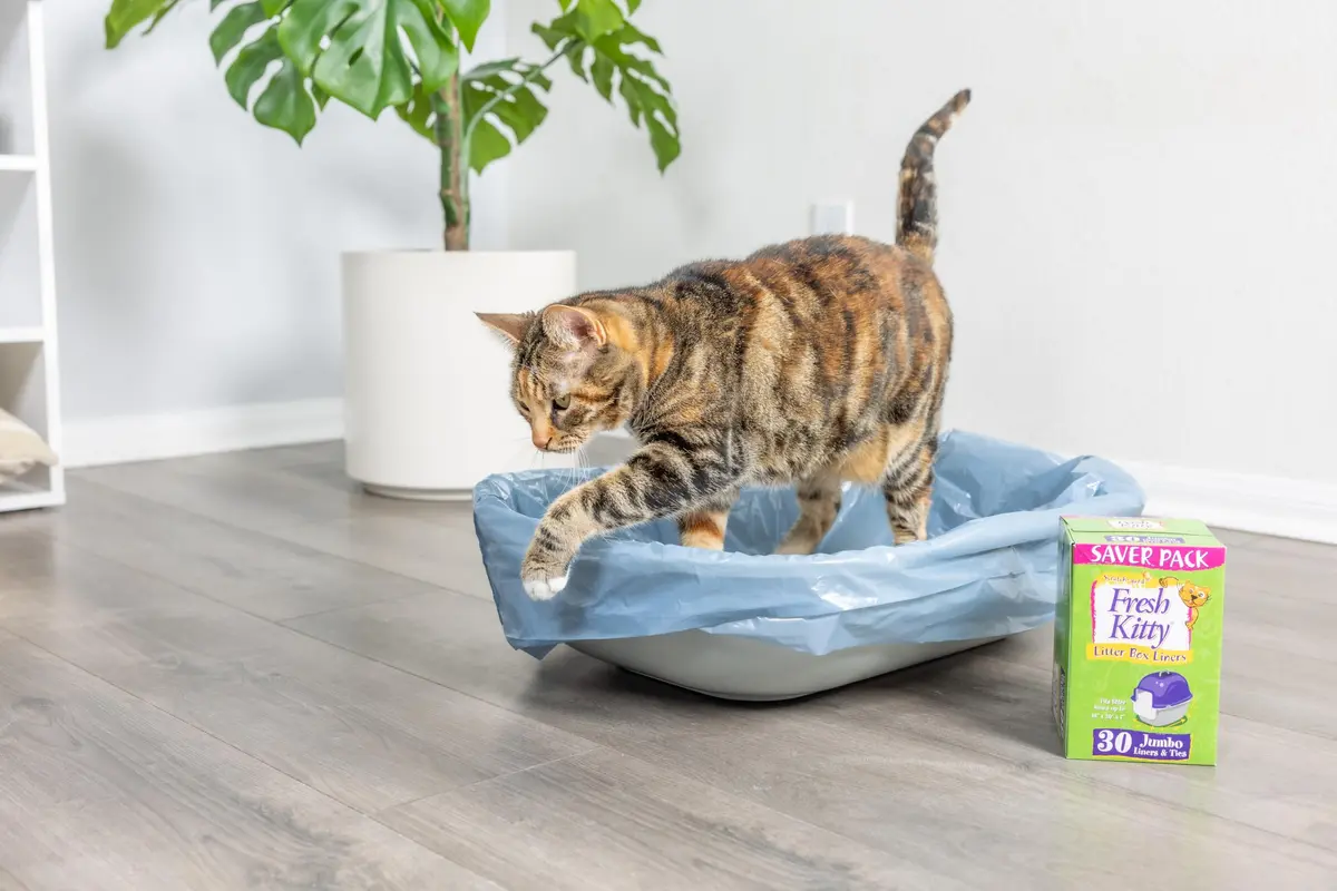 Fresh Kitty 30 Count Jumbo Litter Box Liners | Super Thick, Durable, Easy Clean, Scented with Ties (en_US) - view 2