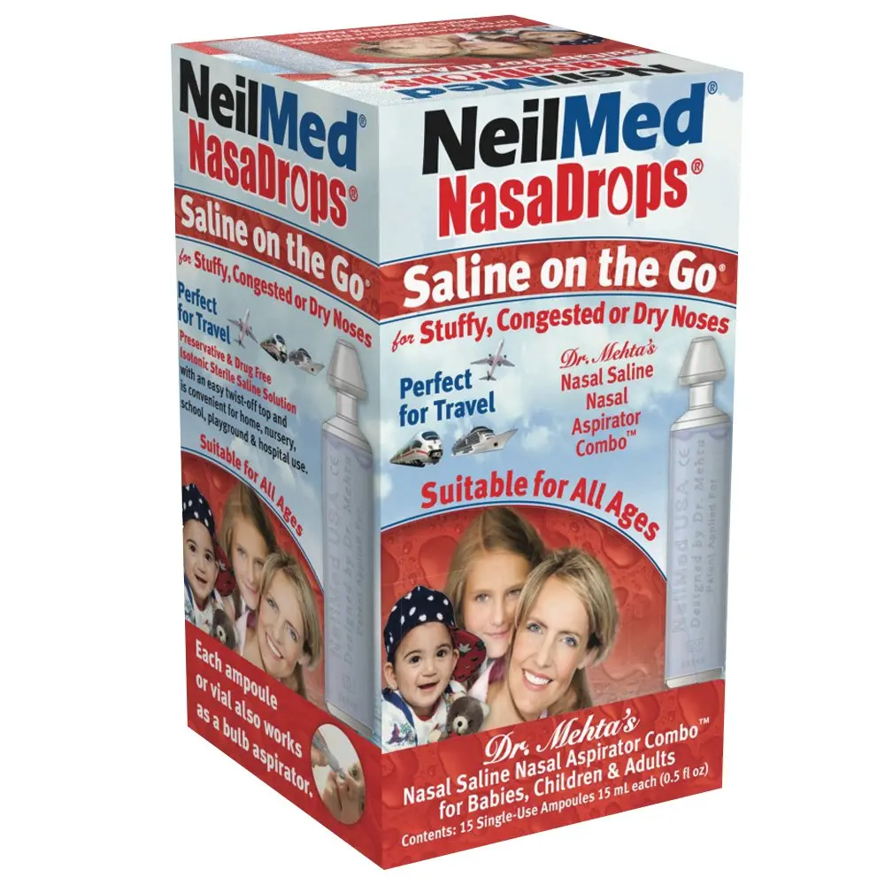 NeilMed NASA Saline Vials 0.5 Fl Oz | Single-Use Nasal & Sinus Relief - main product image