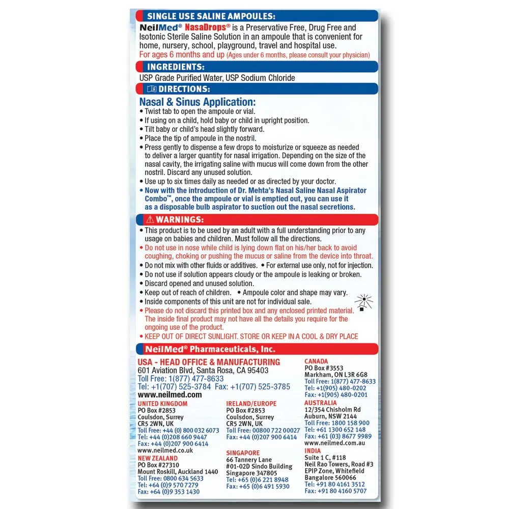 NeilMed NASA Saline Vials 0.5 Fl Oz | Single-Use Nasal & Sinus Relief - view 5