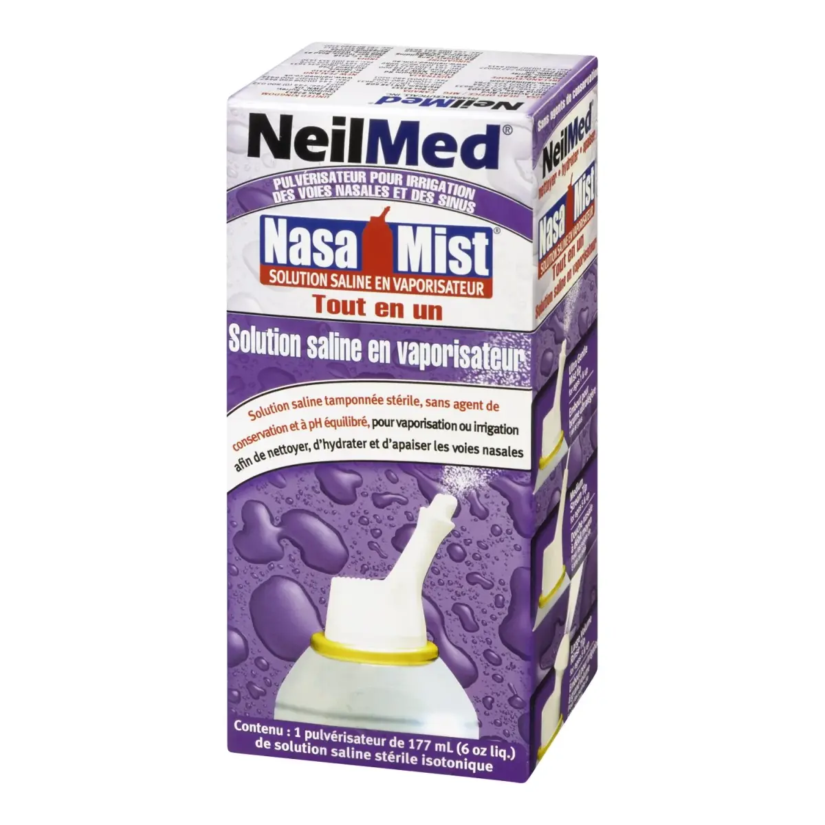 NeilMed NasaMist All in One Multi Purpose Saline Spray 186ml (6.3 Fl Oz) | Soothes, Moisturizes, Cleanses Nasal Passages - view 3