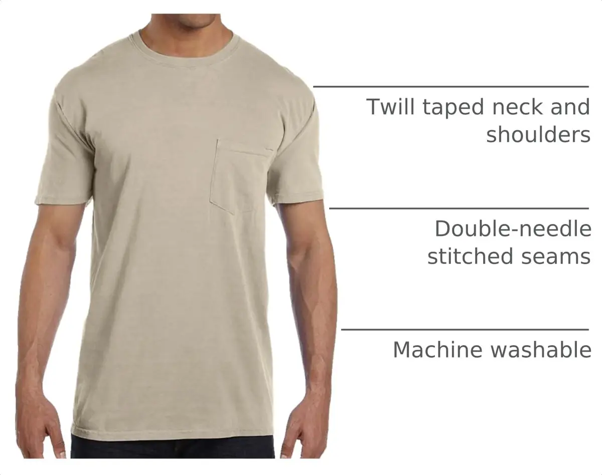 Comfort Colors Heavyweight RS Pocket T-Shirt M CELEDON | Adult Cotton Casual Tee for Men - view 2