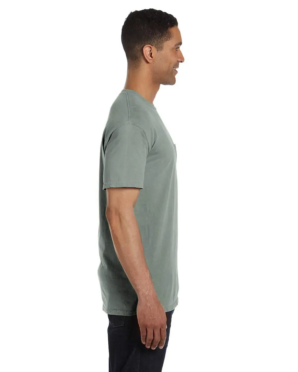Comfort Colors 6.1 oz. Garment-Dyed Pocket T-Shirt-M (Bay) | Classic Heavyweight Cotton Tee for Men - view 2