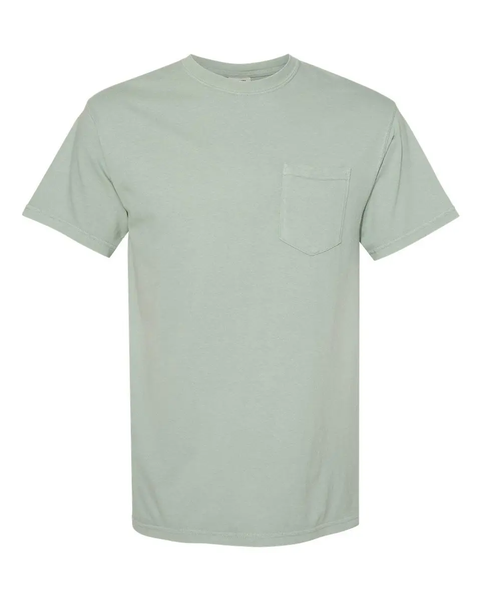 Comfort Colors 6.1 oz. Garment-Dyed Pocket T-Shirt-M (Bay) | Classic Heavyweight Cotton Tee for Men - view 3