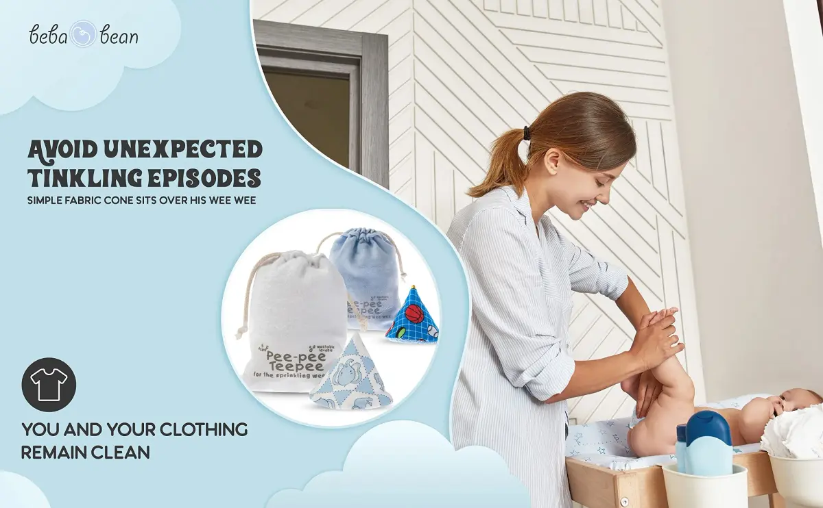 Beba Bean Pee-Pee Teepee Baby Boy Diaper Covers 5 Pack | Prevents Sprays During Changes - view 4