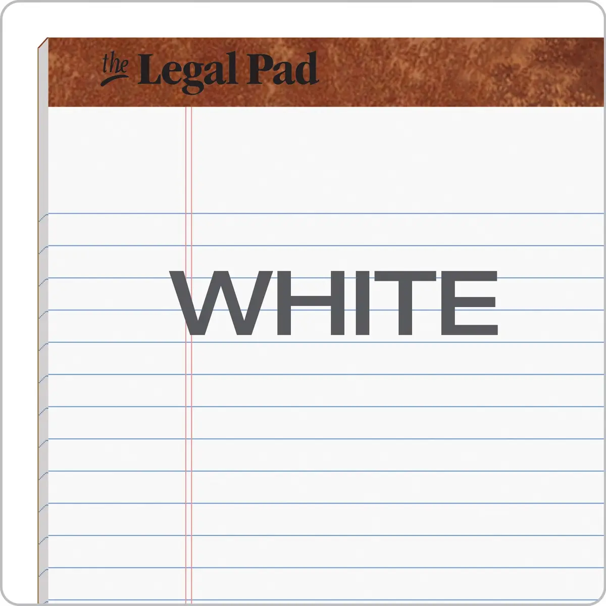 Tops Legal Pad 8.5 x 11.75 Inches White | Perforated Wide Rule, 50 Sheets, Pack of 3 - view 5