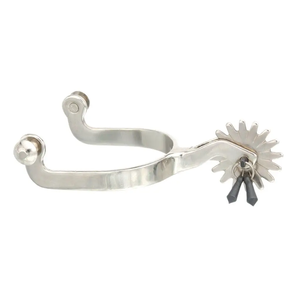 Tough 1 Chrome Plated Jingle Bob Spurs | 2" Shank, 3" Boot Opening, Black Jingle Bobs (70-120 chars) - main product image