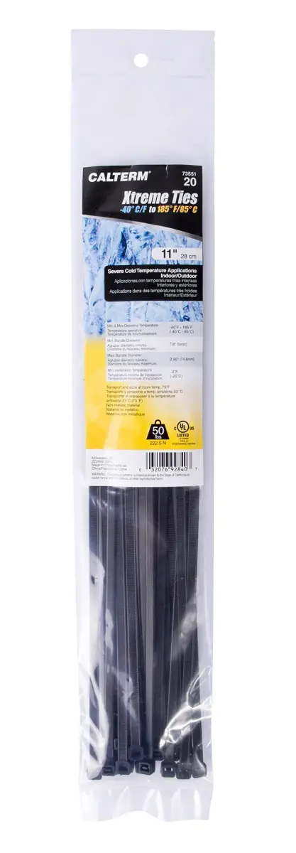 Gardner Bender Heavy-Duty Cable Ties 15 Inch, 120 lb Tensile Strength, UV Resistant Black, 10 Pk. | Industrial Strength Cord Management - view 2