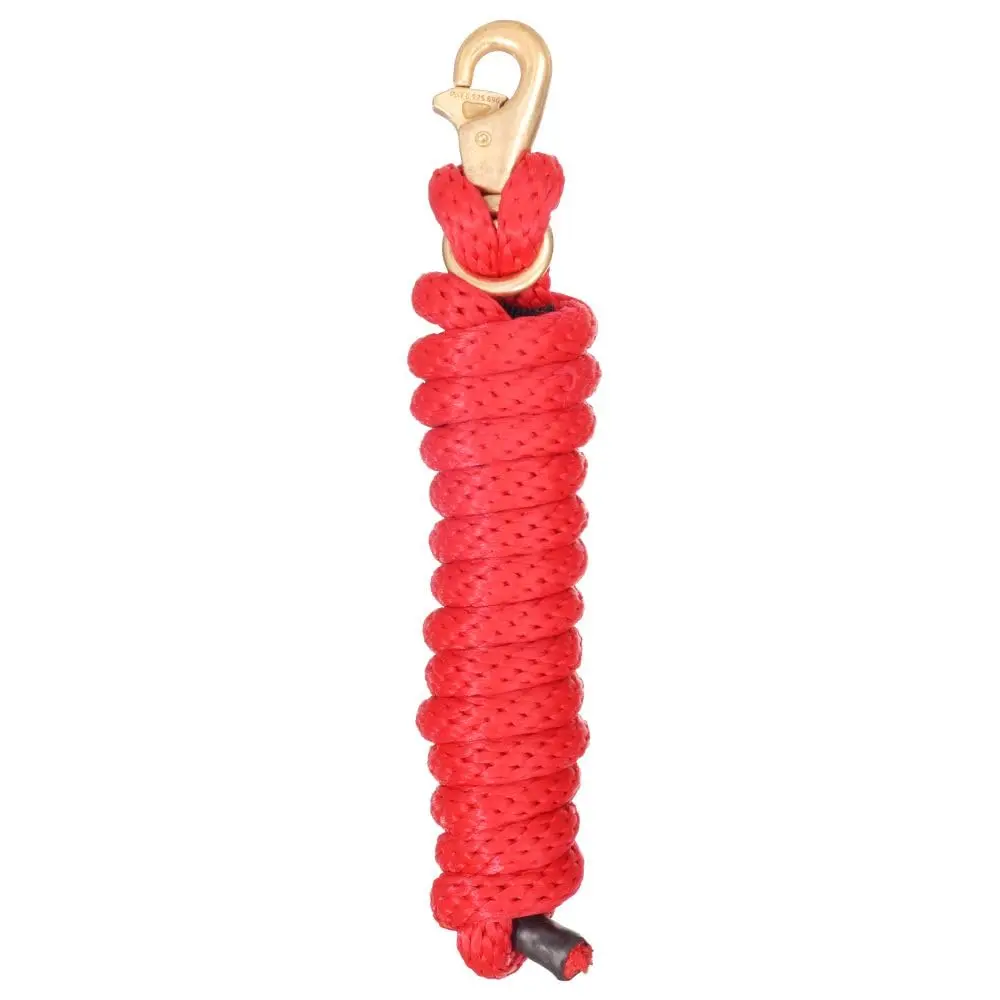 Tough1 Poly Lead with Replaceable Triggerbull Snap - Red | Durable 8.5 ft Poly Rope for Equine Handling - main product image