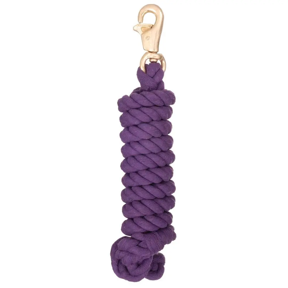 Tough 1 Braided Cotton Lead with Triggerbull Snap - Purple | Stable & Comfortable 8.5' - main product image