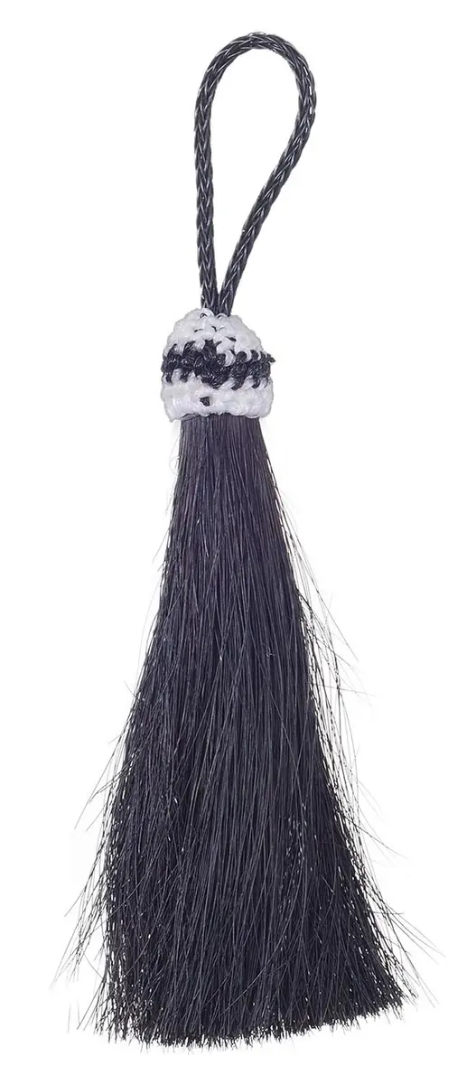 Tough 1 Royal King Single Horsehair Tassel, Black | Rustic Style Hanging Ornament - main product image
