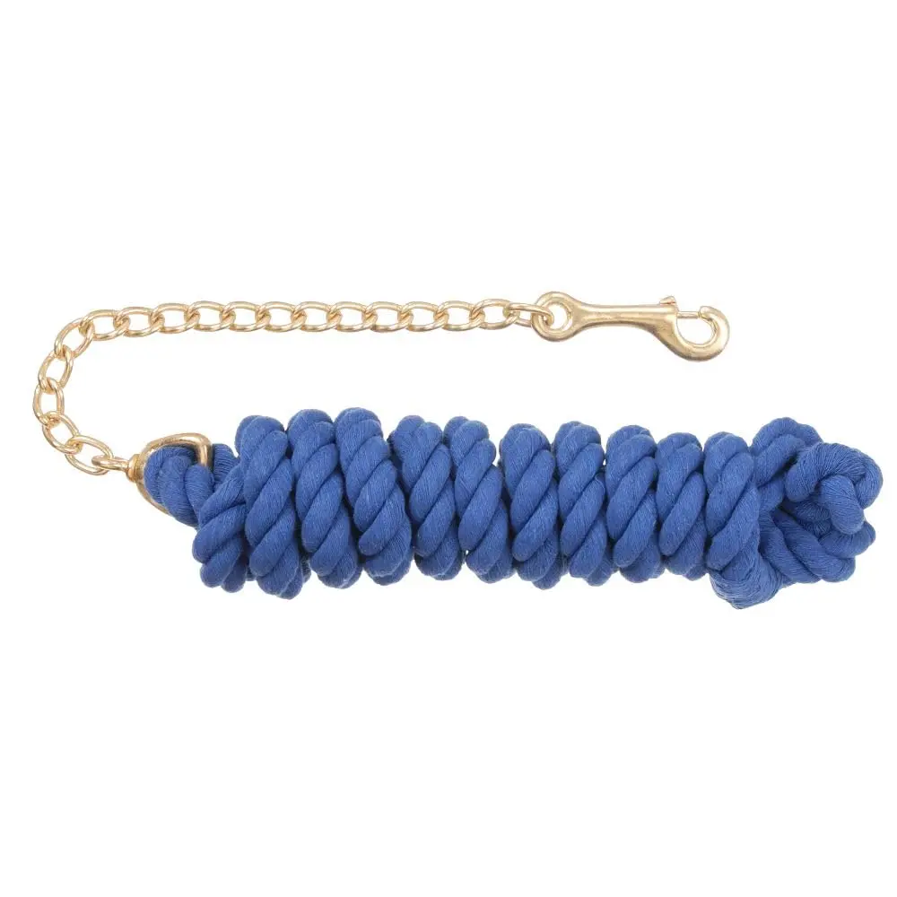 Tough 1 Braided Cotton Lead with Chain - Royal Blue | Stable & Comfortable 8.5' Lead - main product image