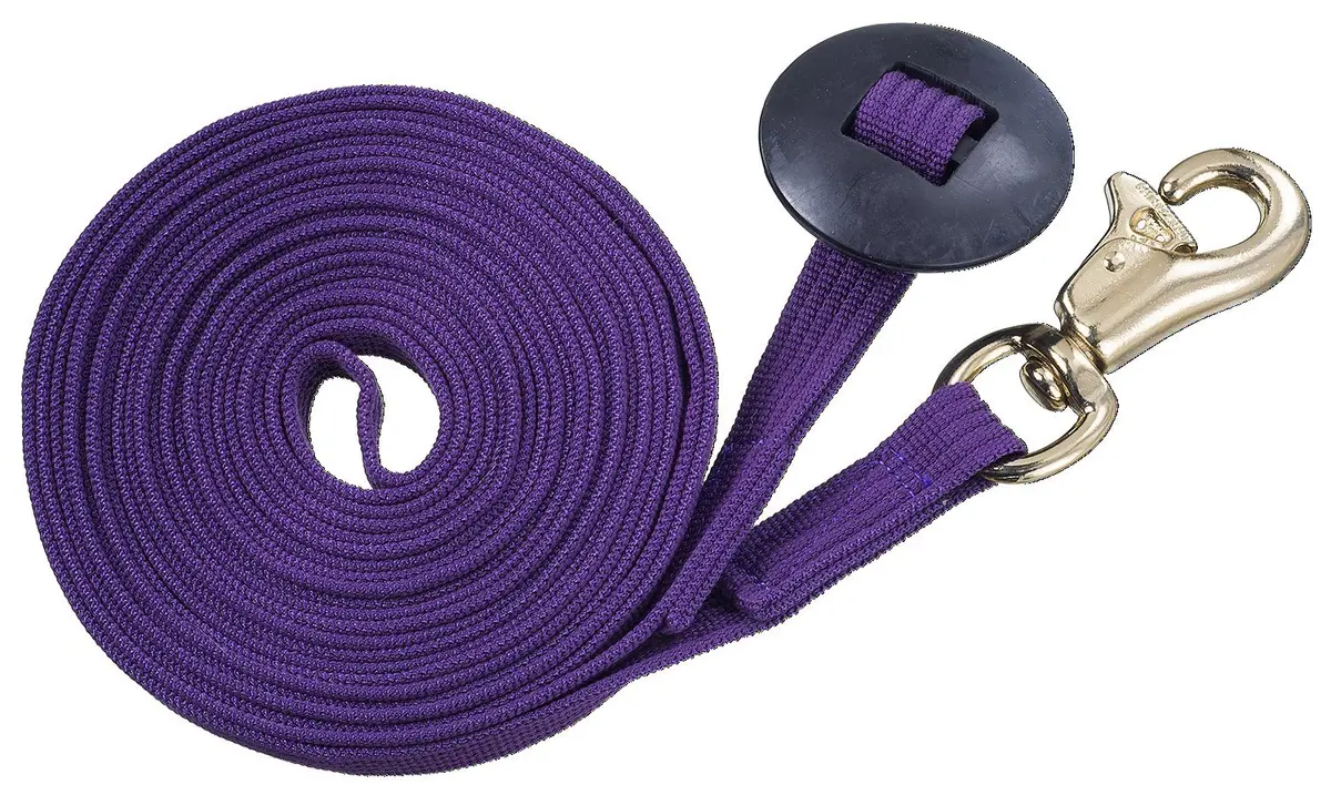 Tough 1 German Cord Cotton Lunge Line with Heavy Snap, Purple 22.86 m (75 ft) - main product image
