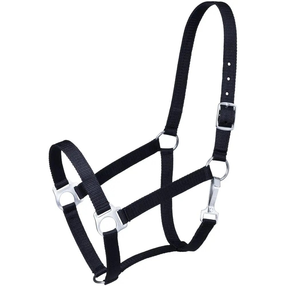 Tough 1 Pony Halter Black | Nylon, Adjustable, Durable for Equestrian Use - main product image