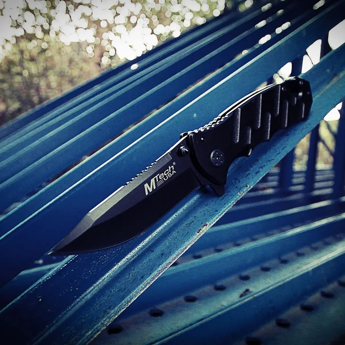 MTECH USA Black Tactical Rescue Knife with Aluminum Handle | 3.25" 440 Stainless Steel Blade - view 5