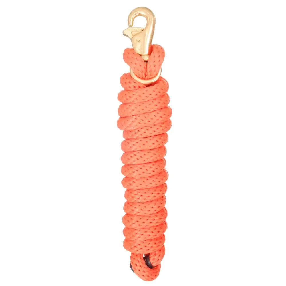 Tough 1 Poly Lead with Replaceable Triggerbull Snap - Orange | Durable Poly Rope Lead for Equine Use - main product image