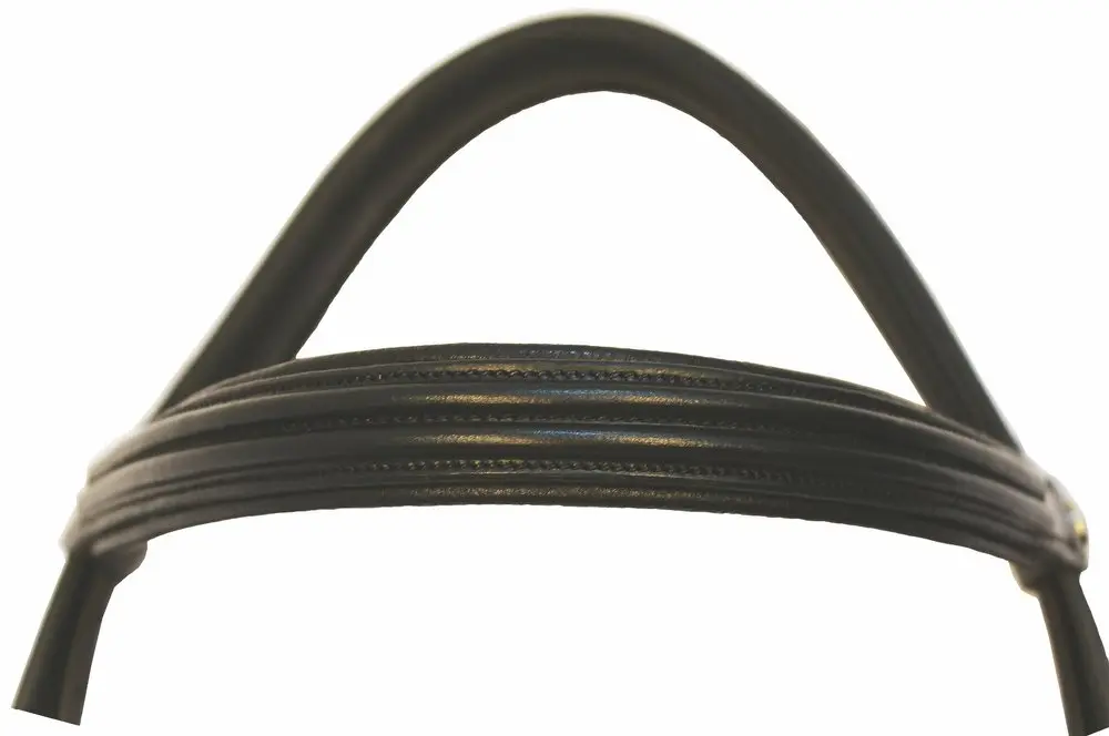 Henri de Rivel Padded Dressage Bridle with Crank Flash Noseband and Web Reins | Elegant, Durable, Black - view 4