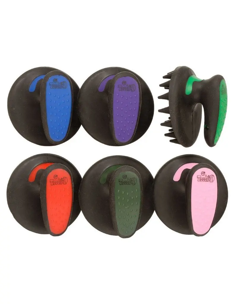 Tough 1 Great Grip Curry with Handle, Neon Green | Ergonomic Pet Grooming Tool - main product image
