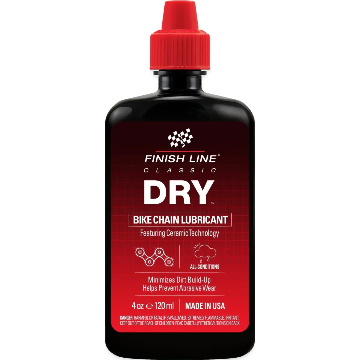 Finish Line Dry Chain Lubricant Ceramic Dry-Film 118ml (4 oz) | Dirt Repellent for Indian Roads - main product image