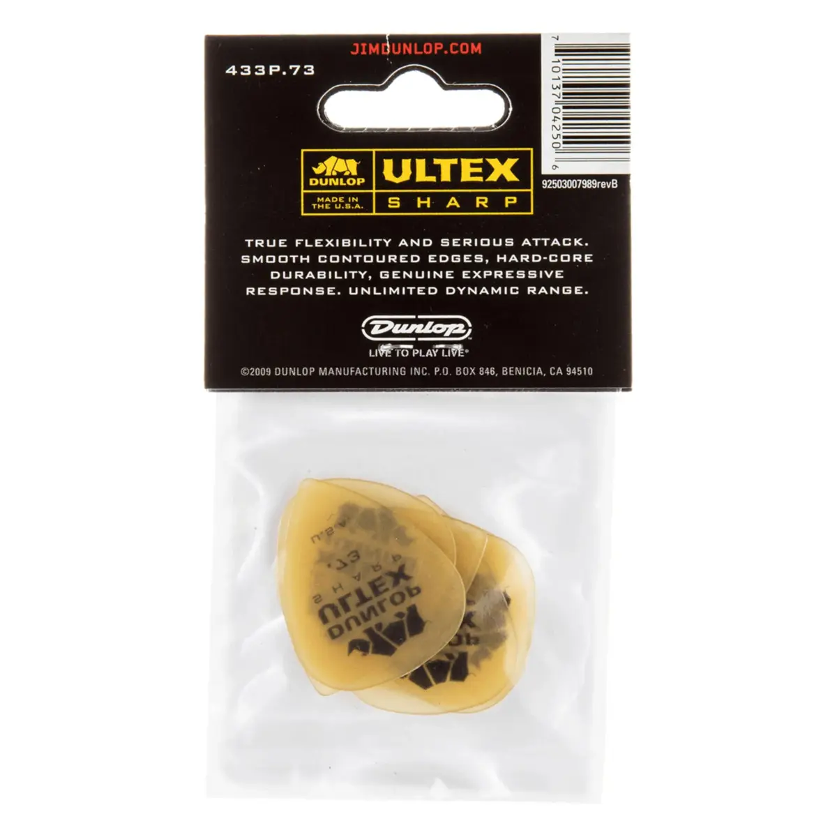 Jim Dunlop Ultex® Sharp Pick .73MM - 6 Pack - view 2