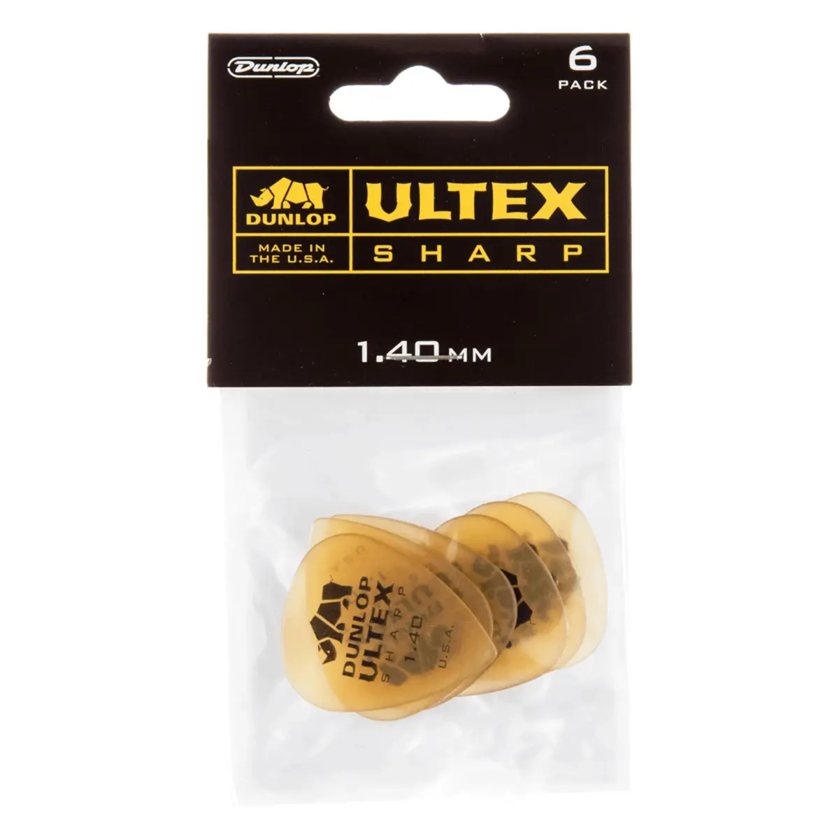 Jim Dunlop Ultex Sharp Pick 1.4mm (6 Pack) | Crisp Tone & Control - main product image