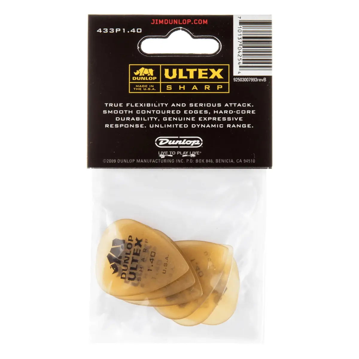 Jim Dunlop Ultex Sharp Pick 1.4mm (6 Pack) | Crisp Tone & Control - view 2
