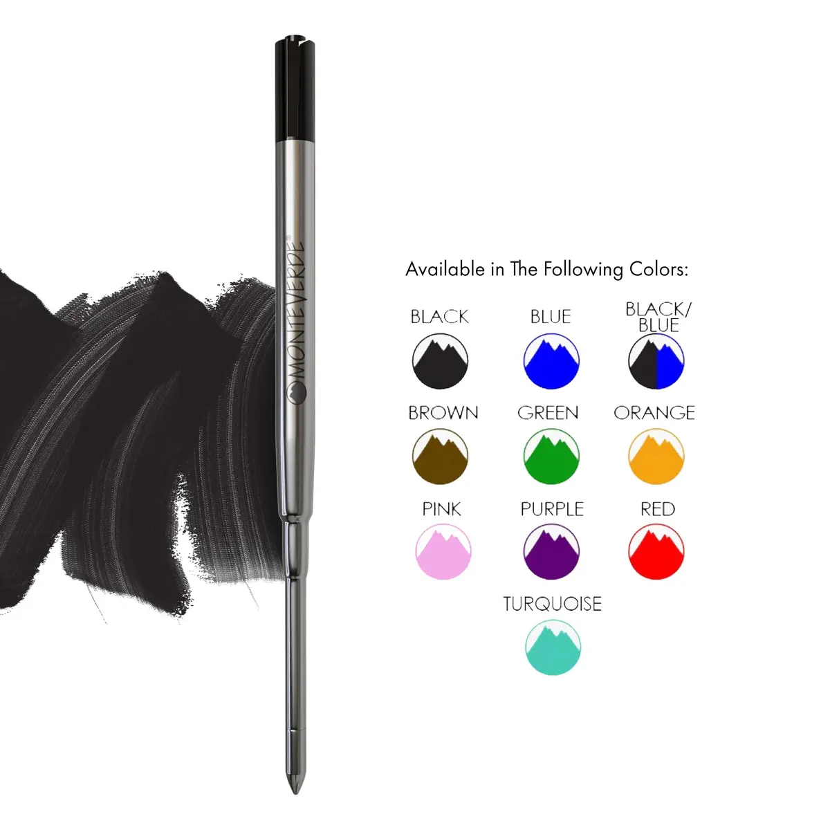 Monteverde Parker Style Ballpoint Refill, Medium, Black, 2 Pack | Smooth Ink for Luxury Pens - view 3