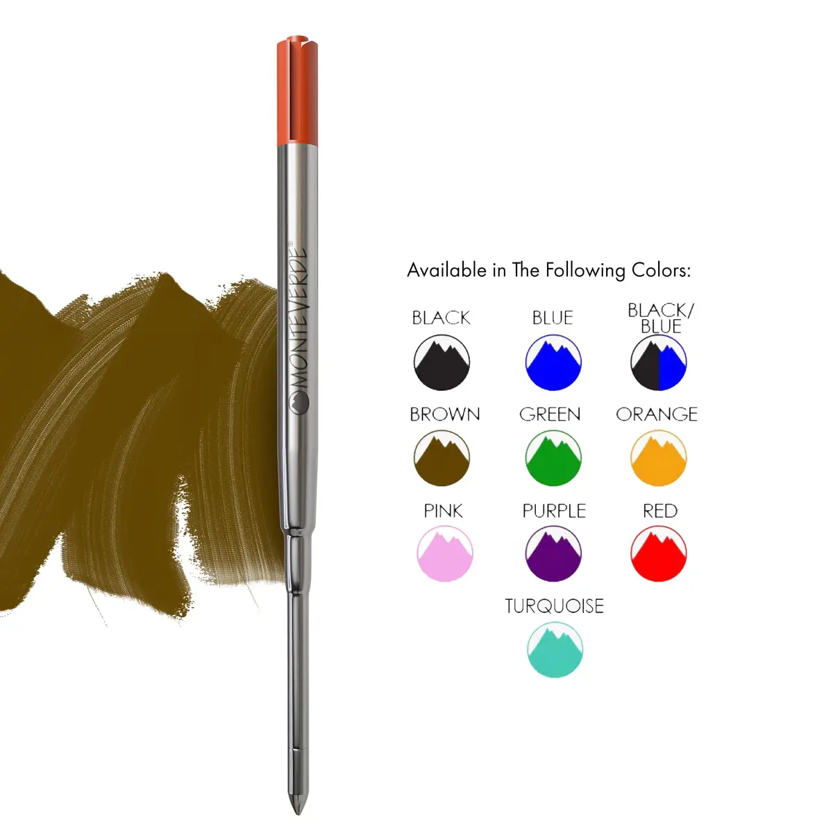 Monteverde Parker Style Ballpoint Refill Medium Brown 2 Pack | Compatible with Parker, Conklin, Schmidt, Retro51 - view 4