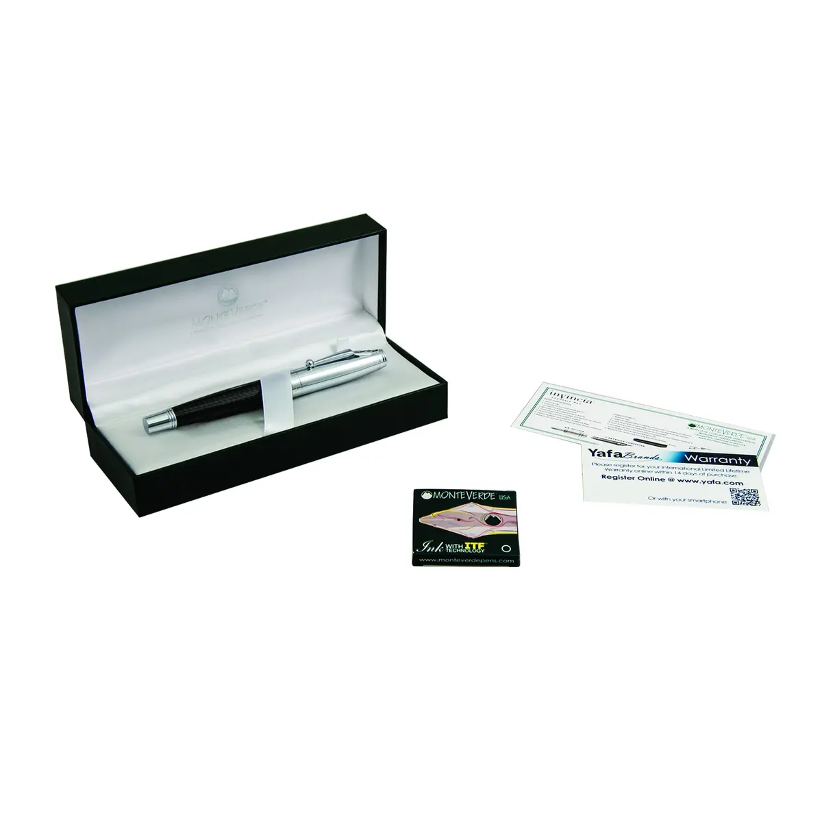 Monteverde Invincia Carbon Fiber Fountain Pen Medium Nib | Modern Design & Professional Style - view 7