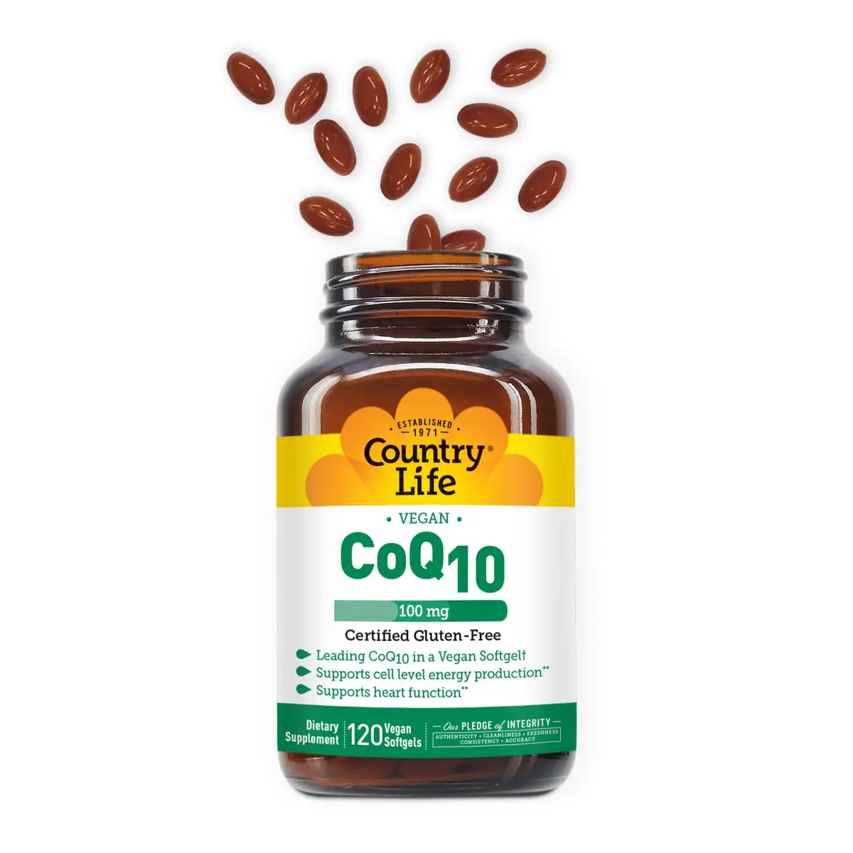 Country Life Vegan CoQ10 100 mg | Supports Heart & Cell Energy, 120 Softgels, Gluten-Free - view 6