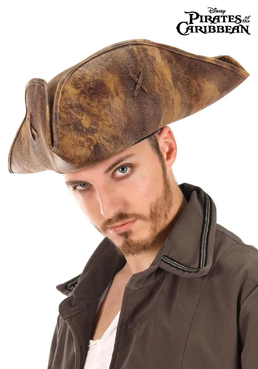 elope Disney Pirates of the Caribbean Jack Sparrow Costume Tricorn Hat for Adults, Adjustable Band - Officially Licensed - view 2