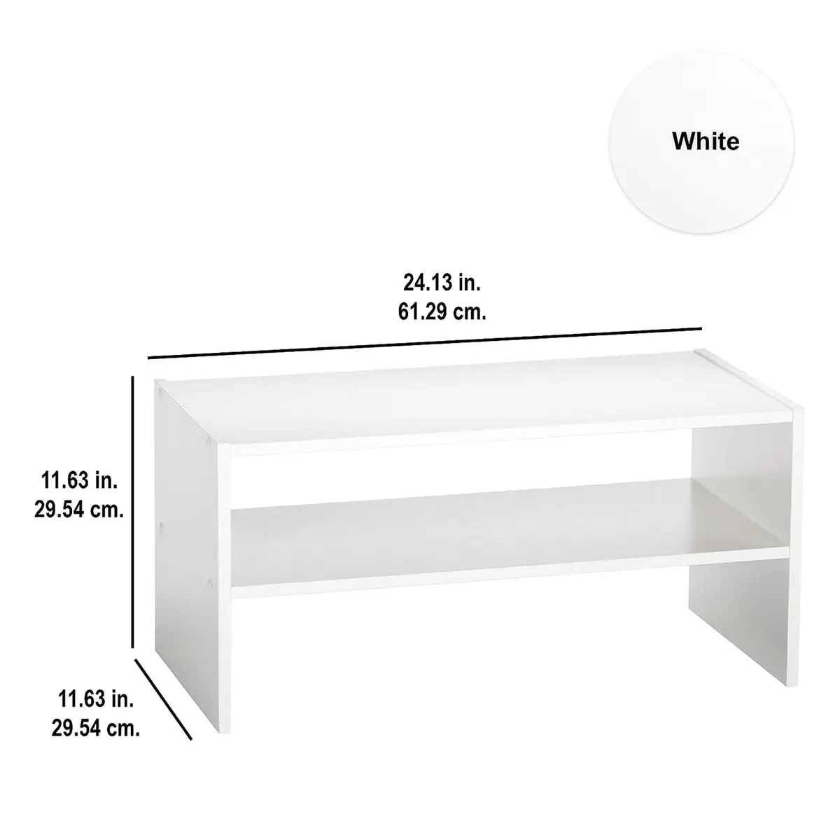 ClosetMaid #8993 Stackable 24in. Wide Horizontal Organizer, White | Space-Saving Shoe & Clothing Storage - view 4