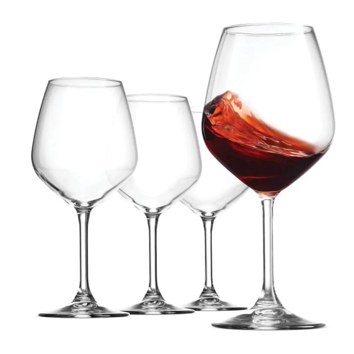 Bormioli Rocco 18oz Red Wine Glasses | Crystal Clear Star Glass, Laser Cut Rim, Elegant Party Drinkware - main product image