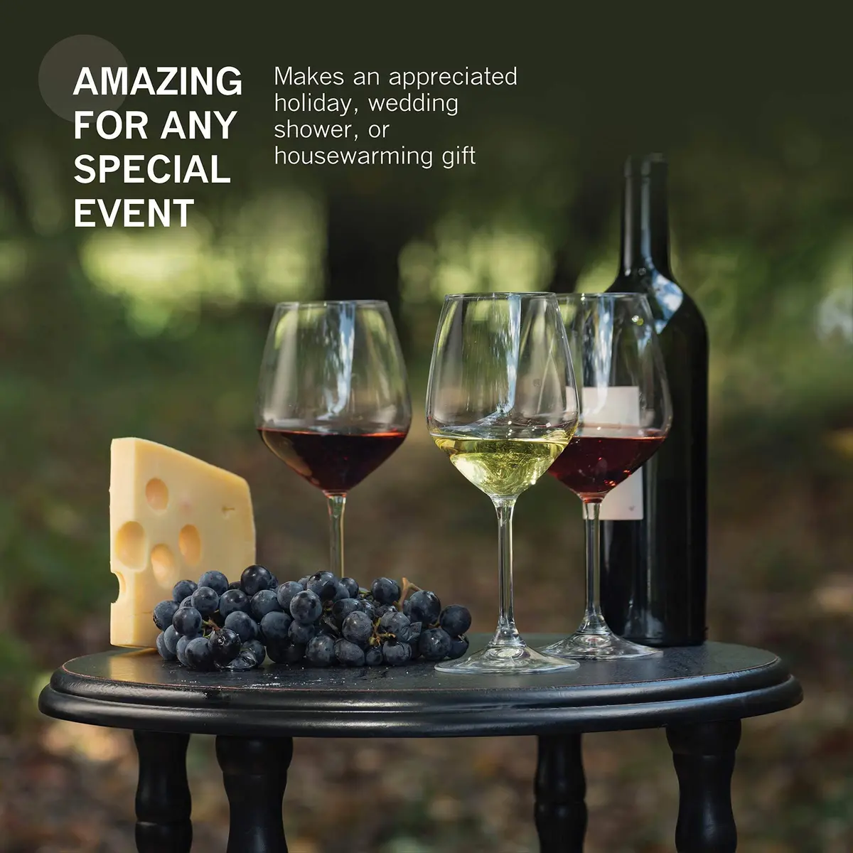 Bormioli Rocco 18oz Red Wine Glasses | Crystal Clear Star Glass, Laser Cut Rim, Elegant Party Drinkware - view 7